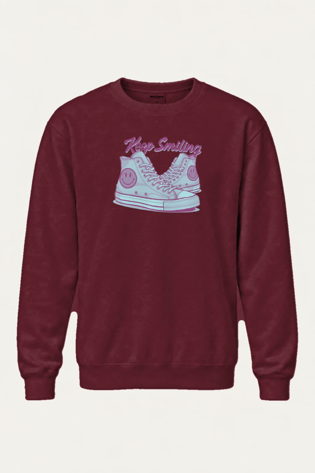 "Keep Smiling" Heavy Blend Unisex Crewneck Sweatshirt | Gildan 18000
