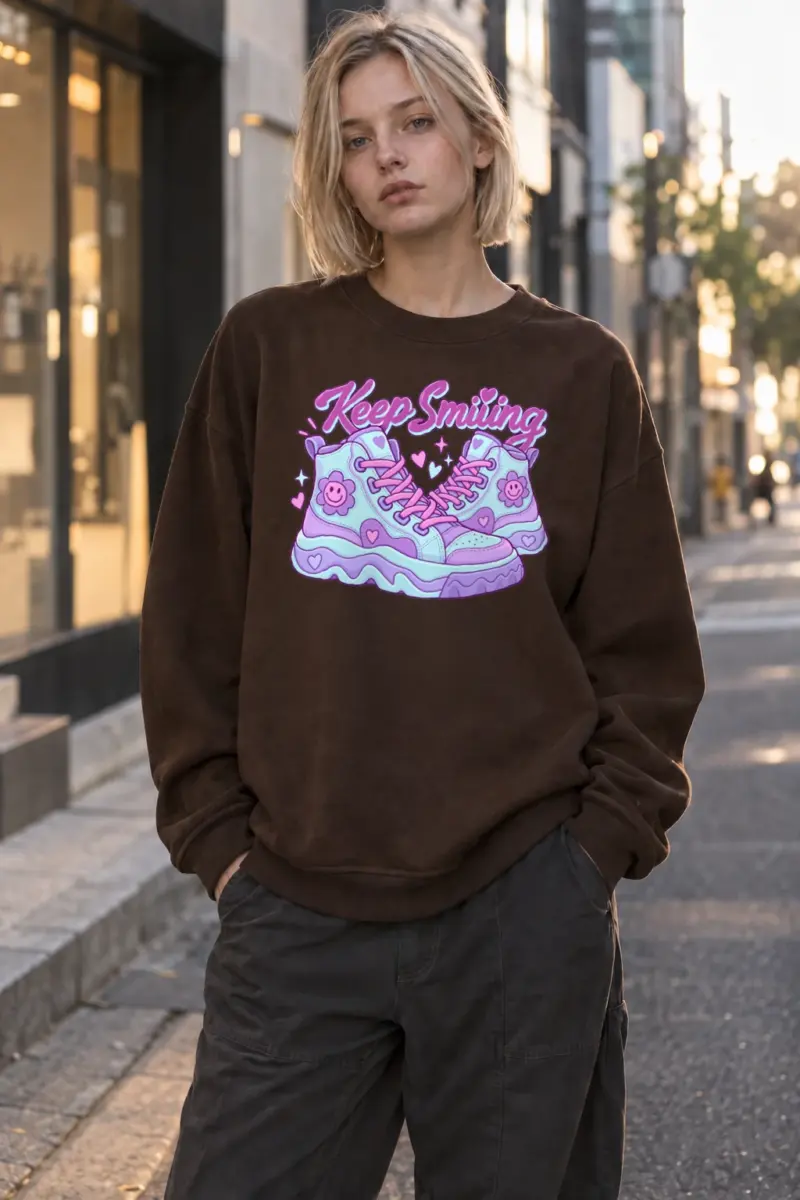 "Keep Smiling Sneakers" Heavy Blend Unisex Crewneck Sweatshirt | Gildan 18000