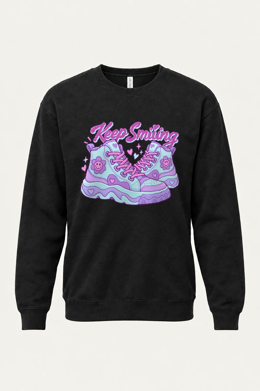 "Keep Smiling Sneakers" Heavy Blend Unisex Crewneck Sweatshirt | Gildan 18000