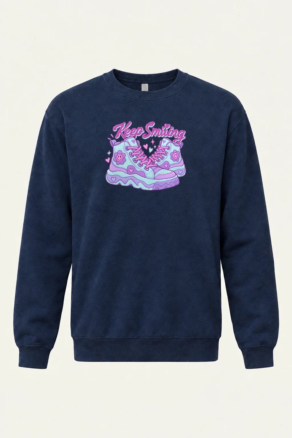 "Keep Smiling Sneakers" Heavy Blend Unisex Crewneck Sweatshirt | Gildan 18000