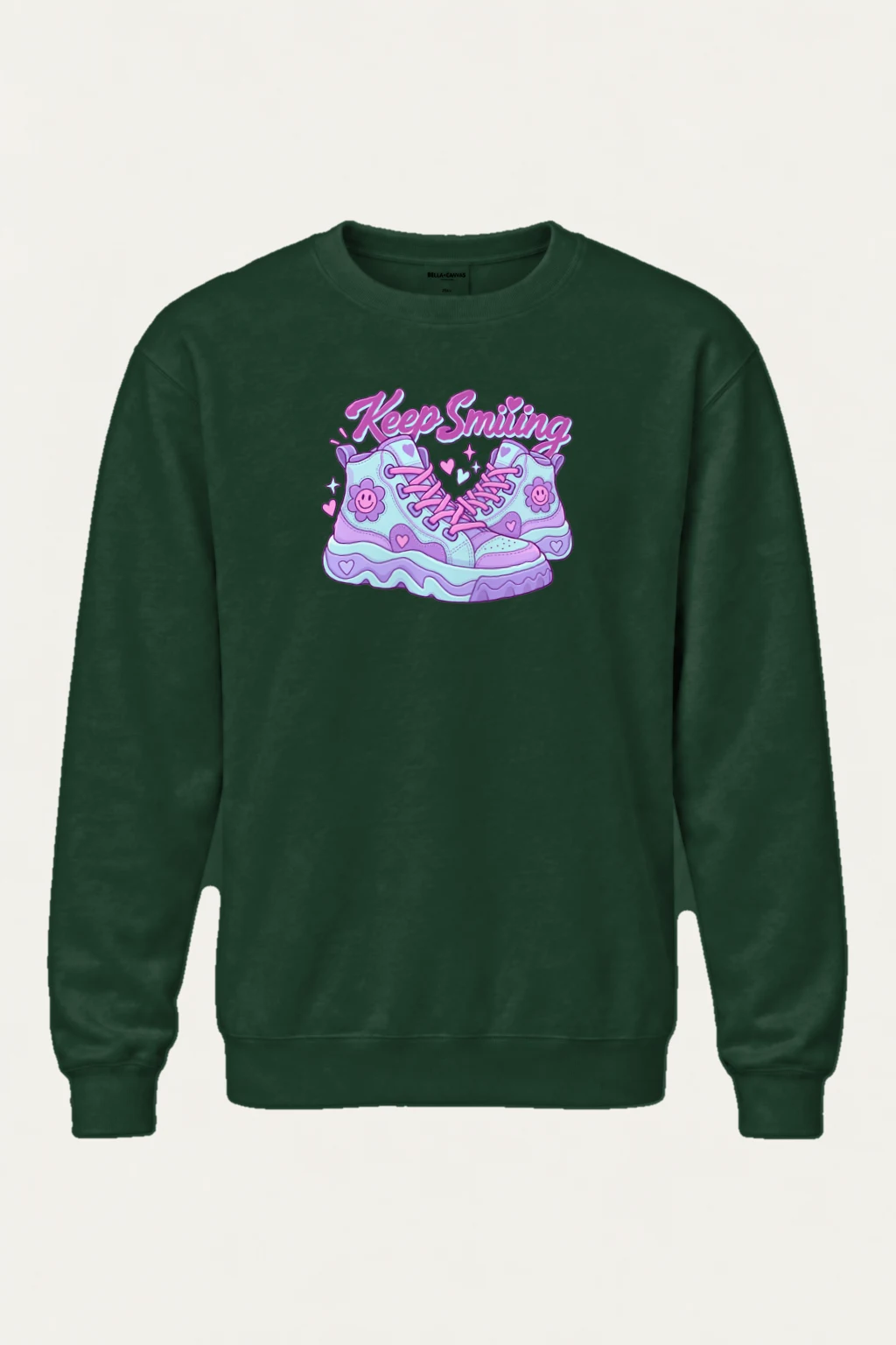 "Keep Smiling Sneakers" Heavy Blend Unisex Crewneck Sweatshirt | Gildan 18000
