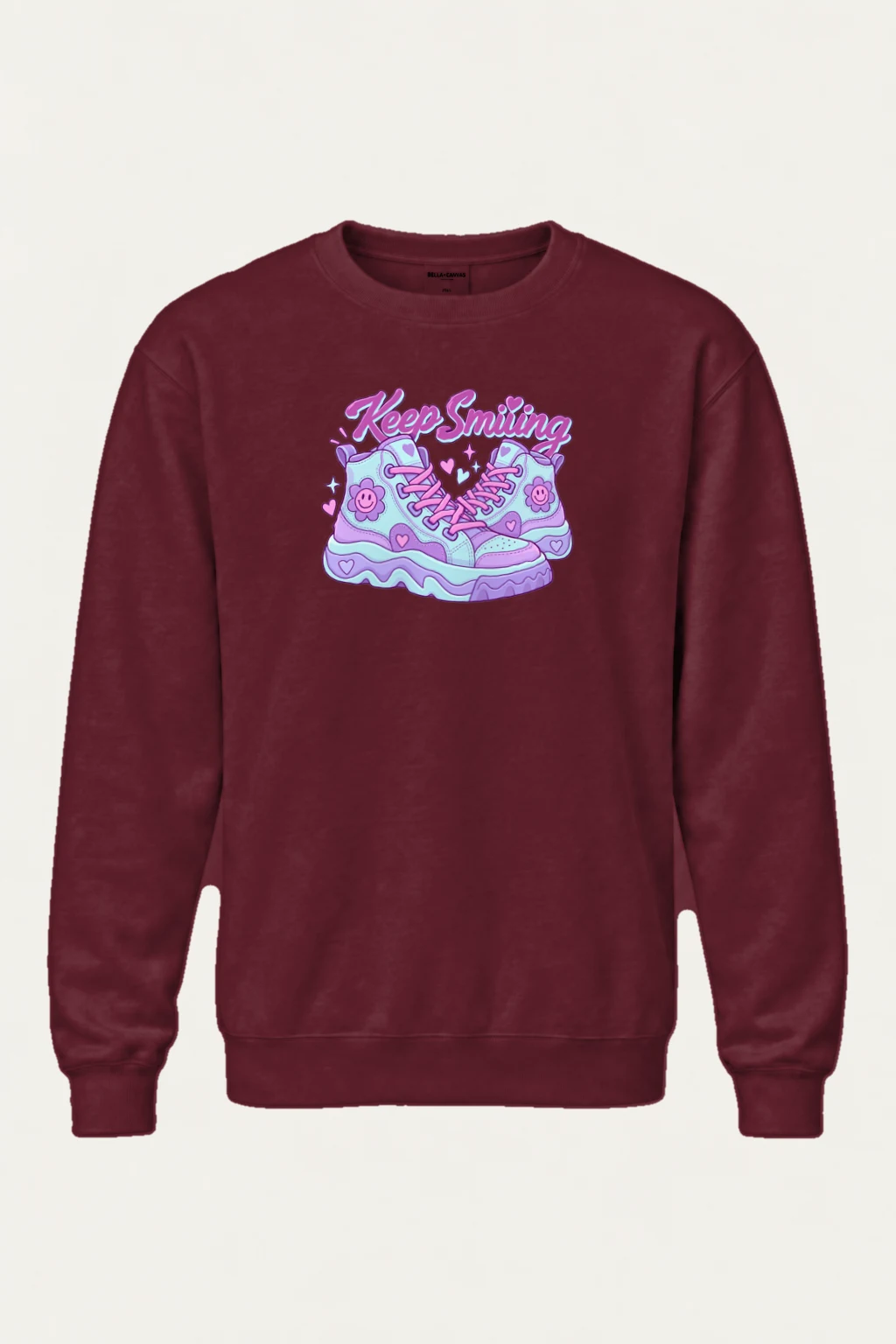 "Keep Smiling Sneakers" Heavy Blend Unisex Crewneck Sweatshirt | Gildan 18000