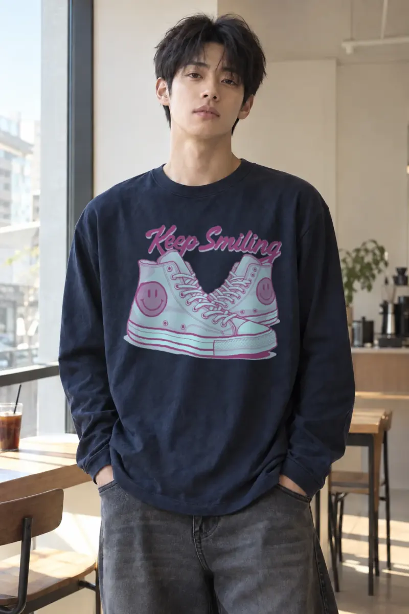 “Keep Smiling Sneakers” Unisex Longsleeve T-shirt | Gildan 2400