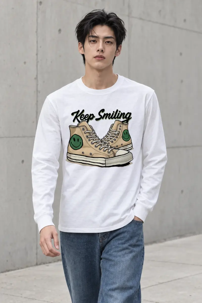 "Keep Smiling" Unisex Longsleeve T-shirt