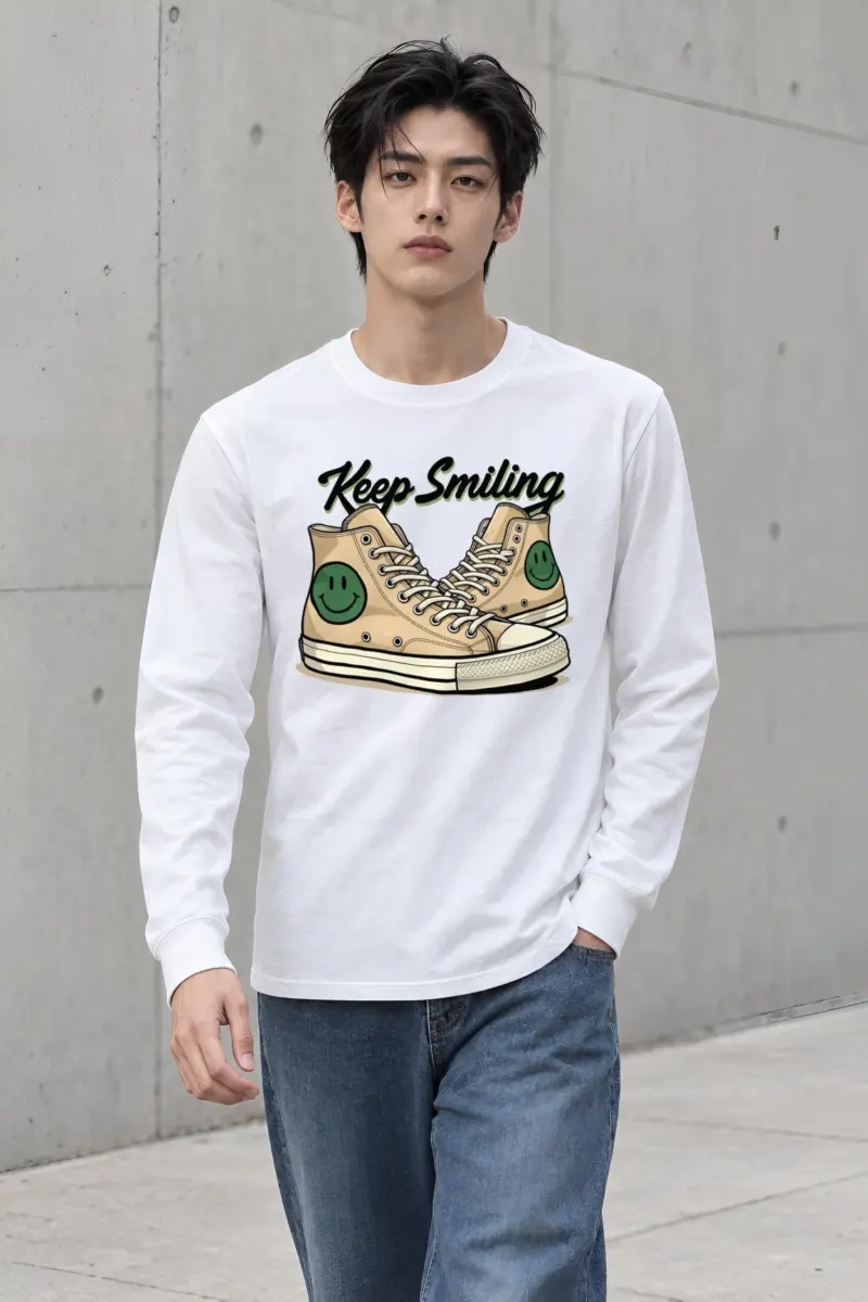 "Keep Smiling" Unisex Longsleeve T-shirt