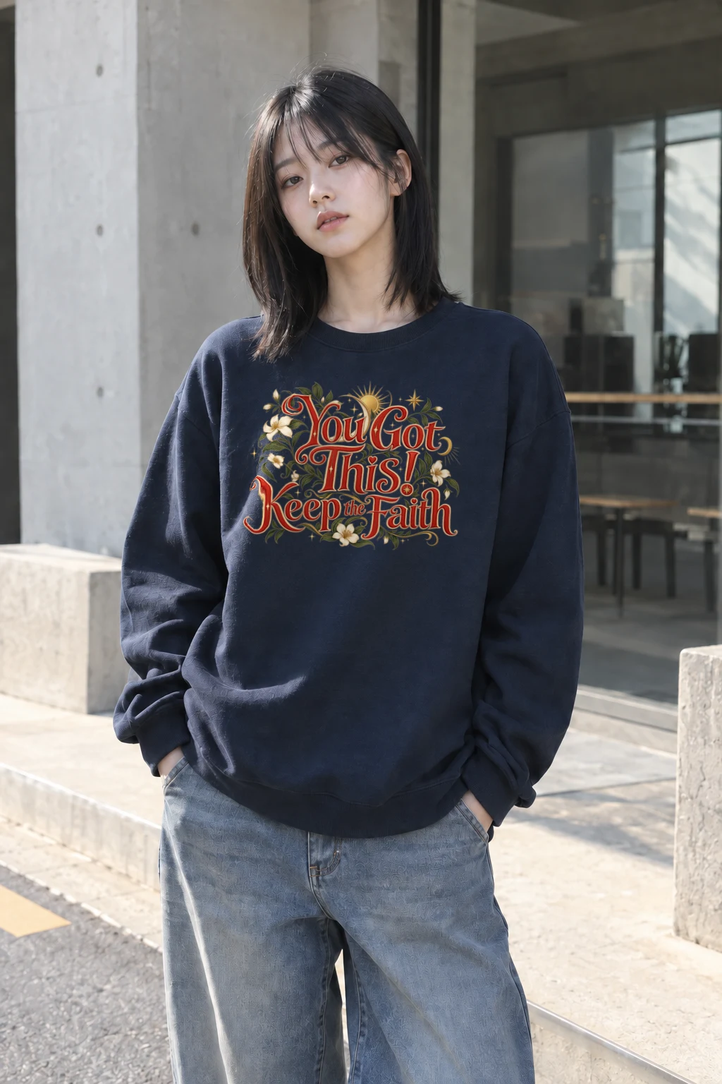 "Keep The Faith" Heavy Blend Unisex Crewneck Sweatshirt | Gildan 18000