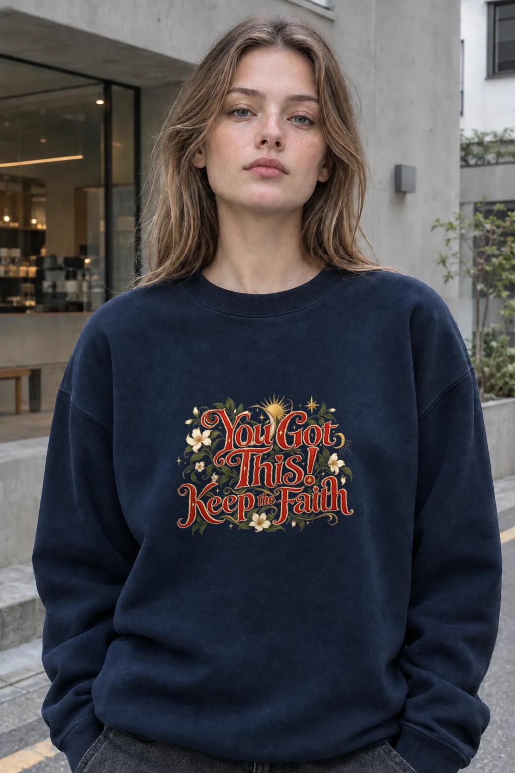 "Keep The Faith" Heavy Blend Unisex Crewneck Sweatshirt | Gildan 18000