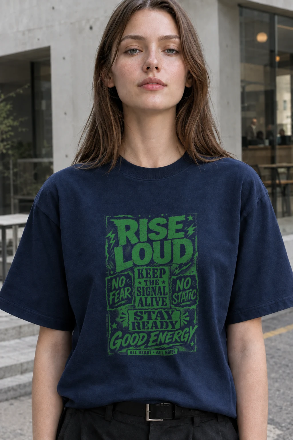 "Keep The Signal Alive" Heavyweight Unisex Crewneck T-shirt | Gildan 5000