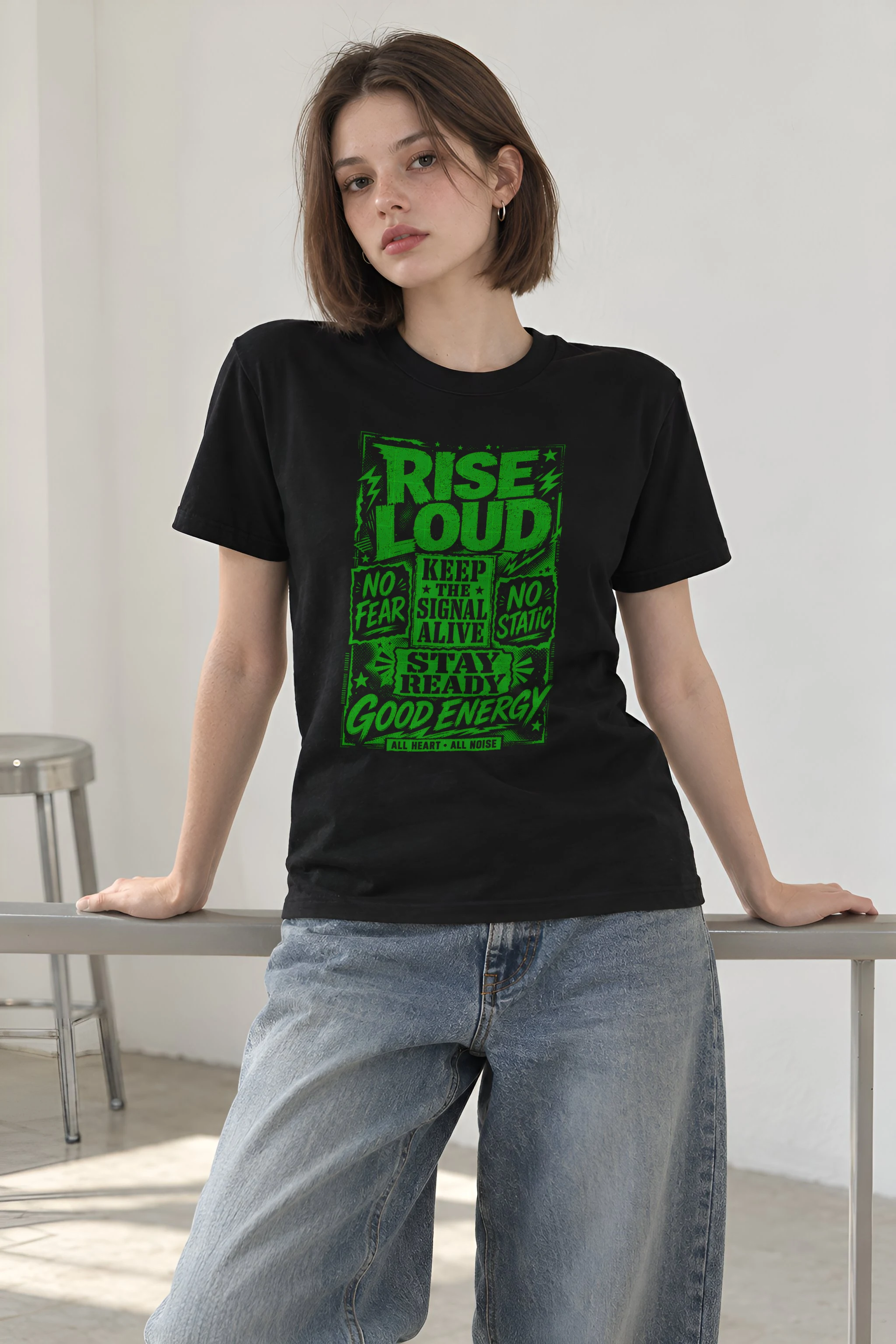 "Keep The Signal Alive" Heavyweight Unisex Crewneck T-shirt