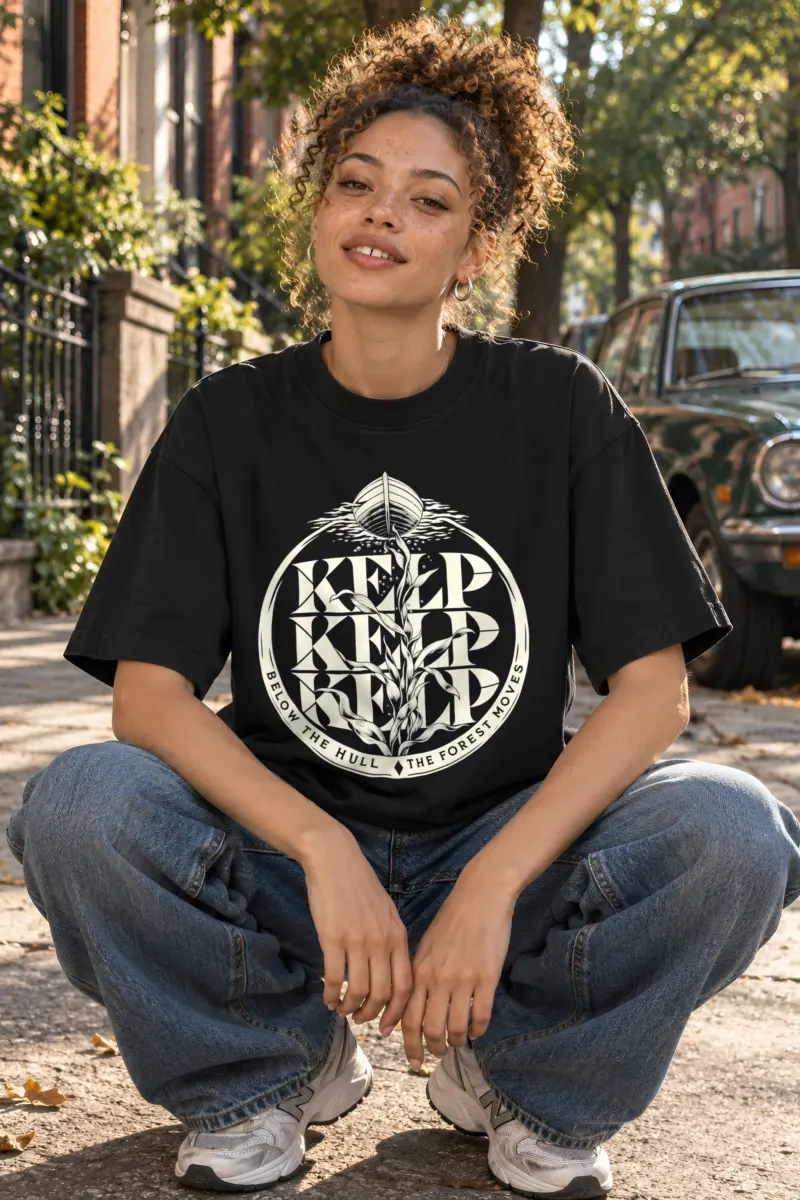 "Kelp Below the Hull" Unisex Oversized Heavyweight Crewneck T-Shirt