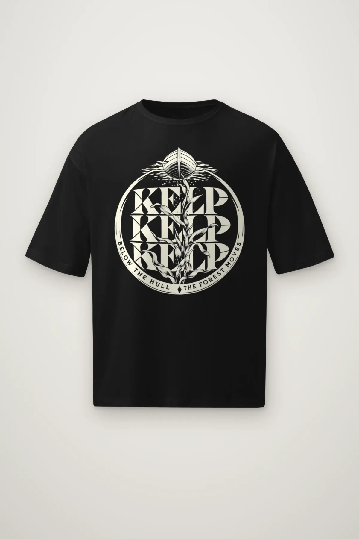"Kelp Below the Hull" Men's Oversized Heavyweight Crewneck T-Shirt