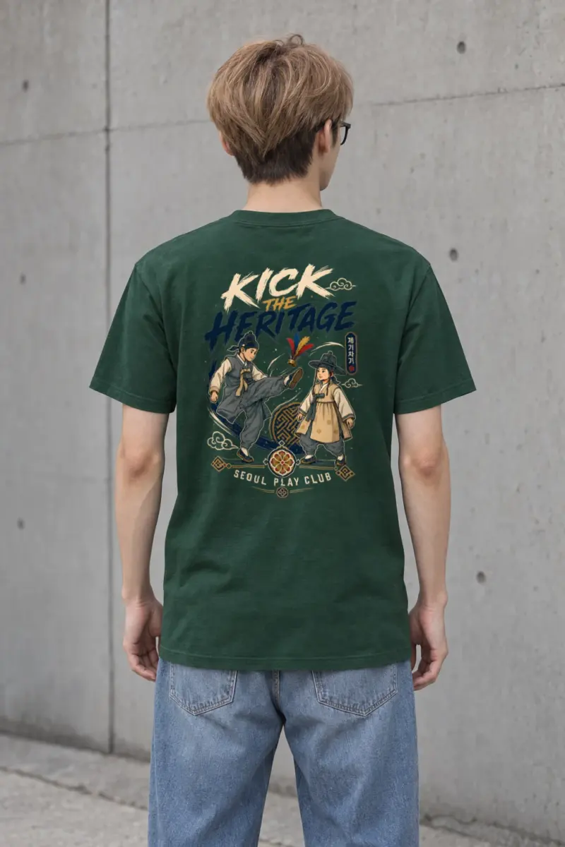 "Kick The Heritage" Heavyweight Unisex Crewneck T-shirt