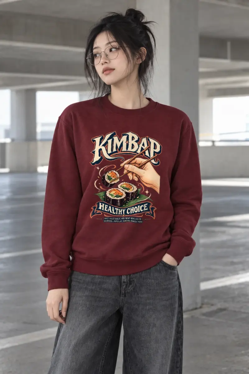 "Kimbap Healthy Choice" Heavy Blend Unisex Crewneck Sweatshirt