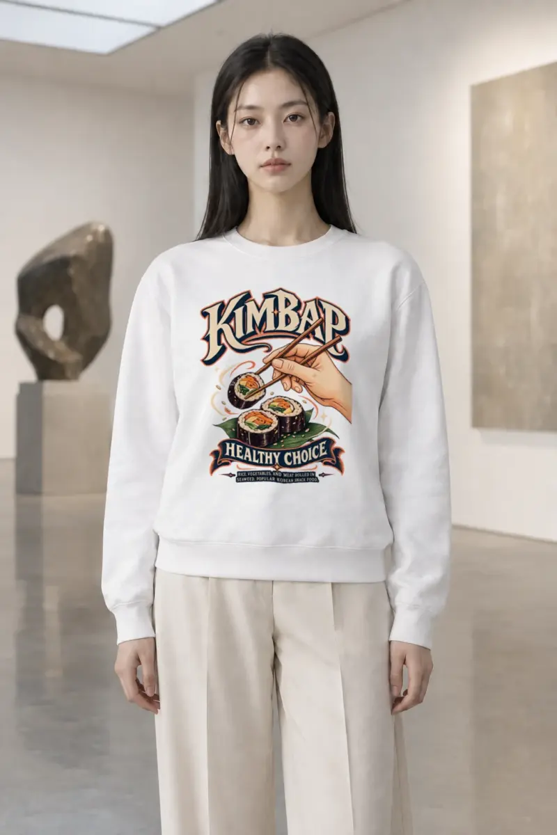 "Kimbap Healthy Choice" Heavy Blend Unisex Crewneck Sweatshirt | Gildan 18000
