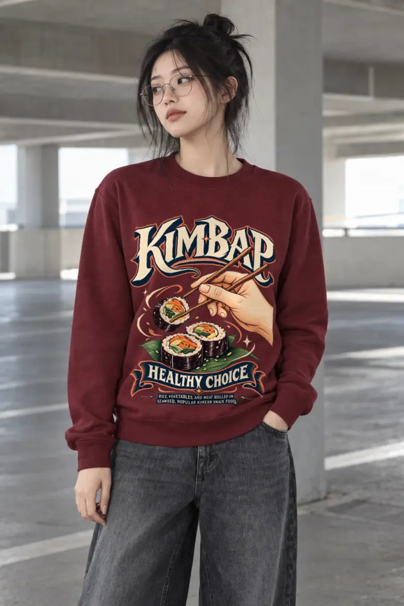 "Kimbap Healthy Choice" Heavy Blend Unisex Crewneck Sweatshirt