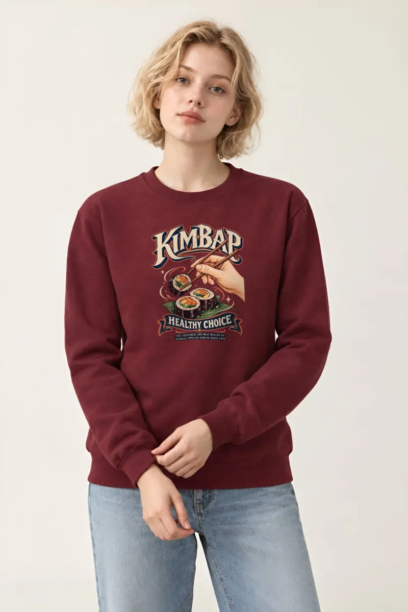 "Kimbap Healthy Choice" Heavy Blend Unisex Crewneck Sweatshirt
