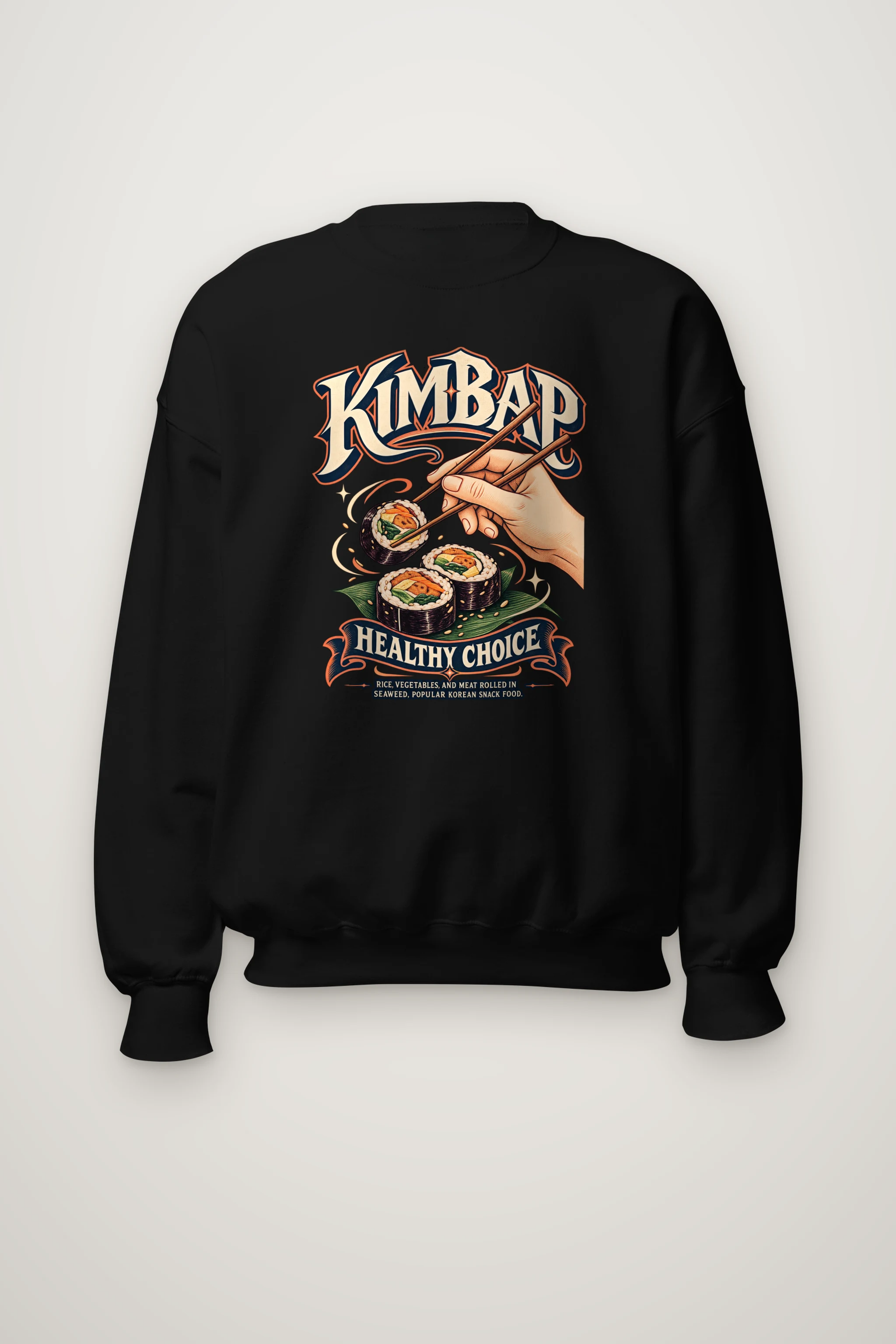 "Kimbap Healthy Choice" Heavy Blend Unisex Crewneck Sweatshirt