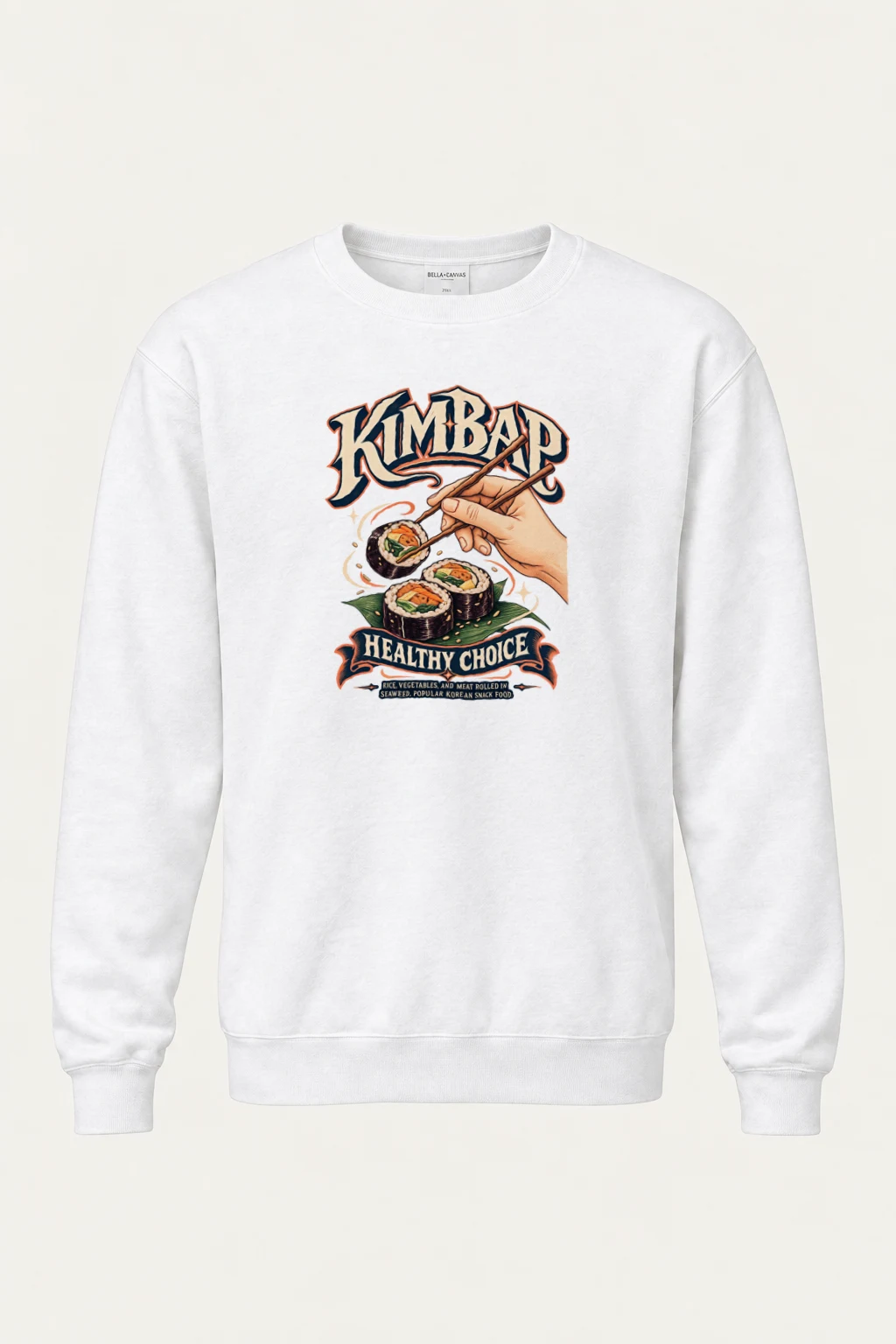 "Kimbap Healthy Choice" Heavy Blend Unisex Crewneck Sweatshirt | Gildan 18000