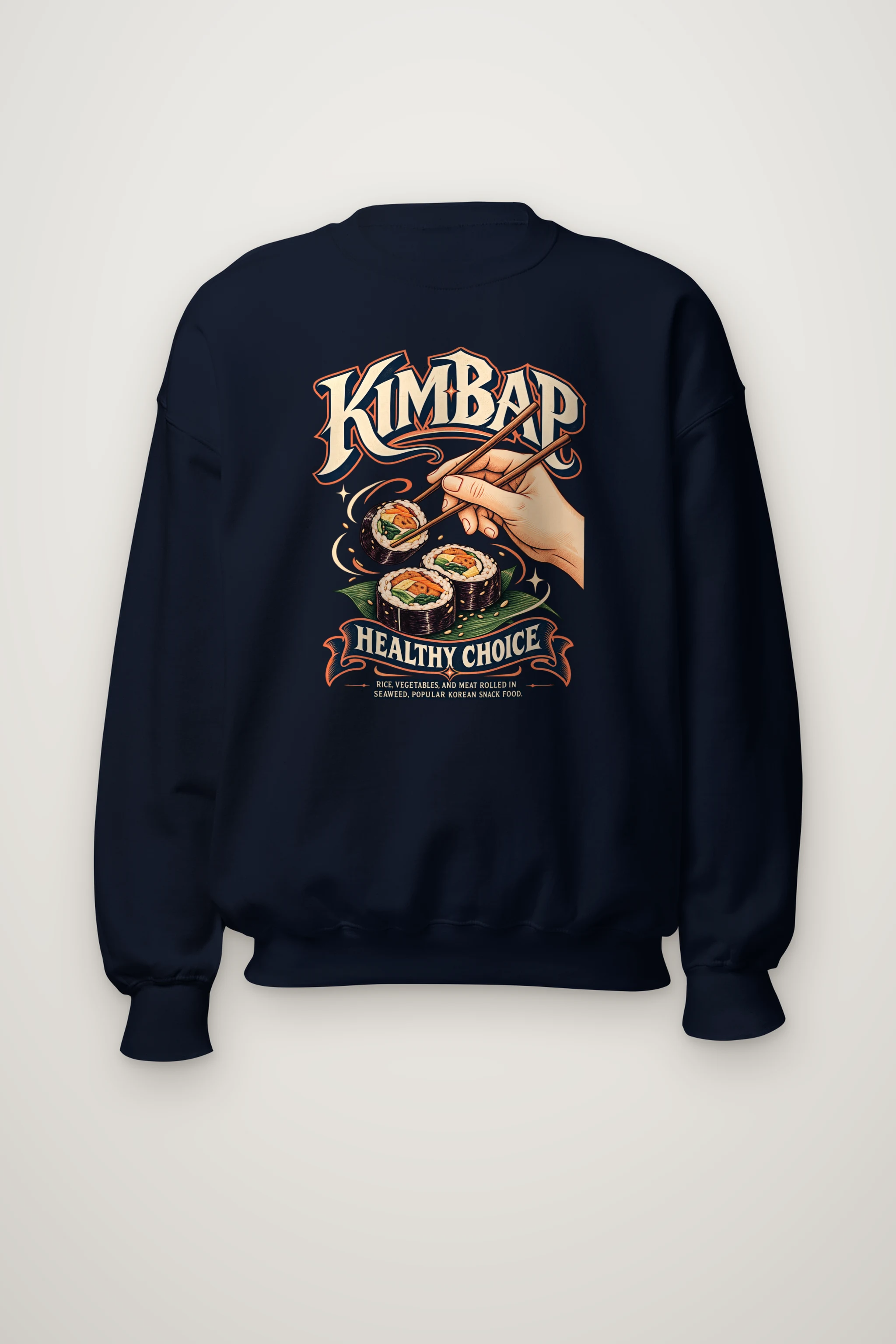 "Kimbap Healthy Choice" Heavy Blend Unisex Crewneck Sweatshirt
