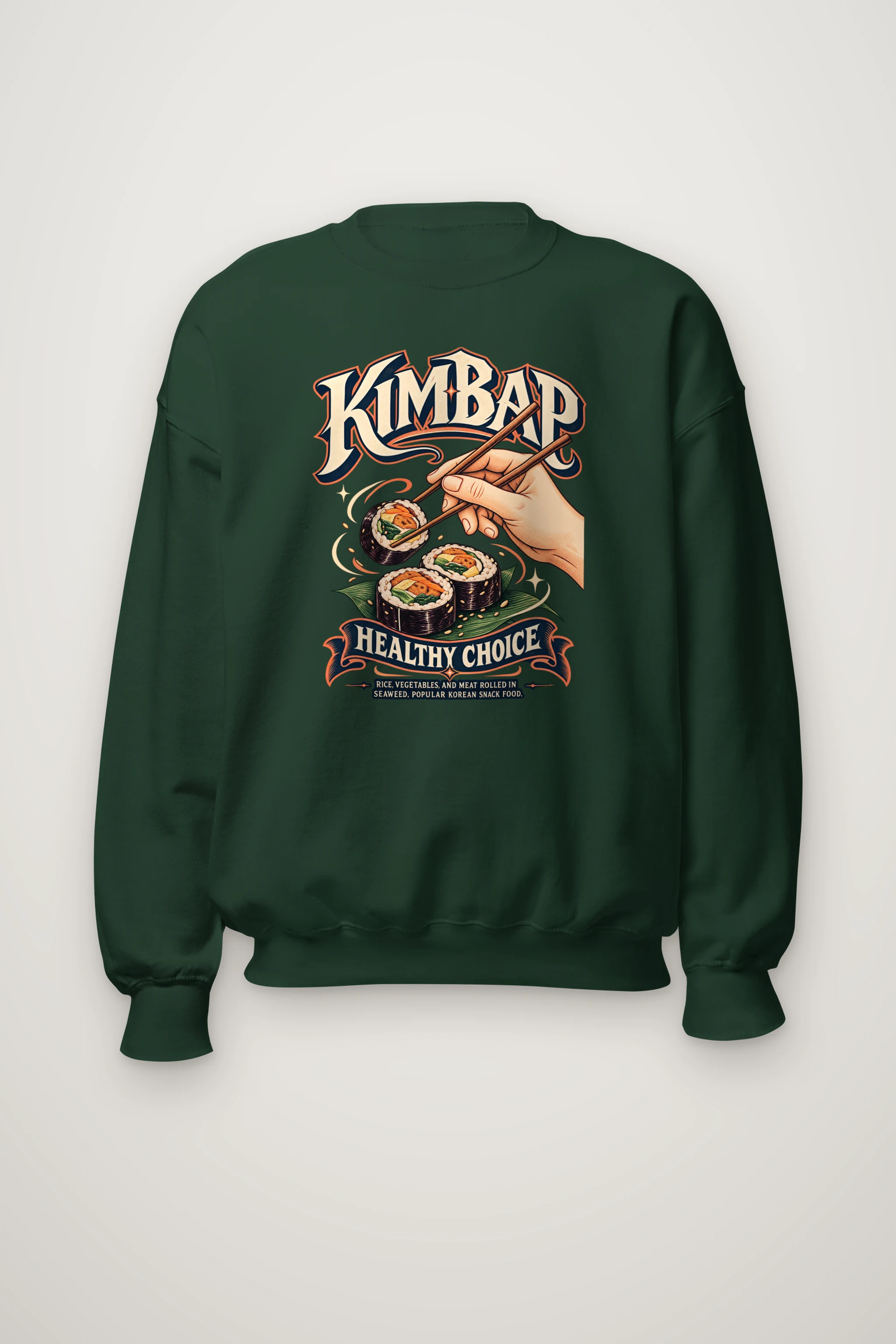 "Kimbap Healthy Choice" Heavy Blend Unisex Crewneck Sweatshirt