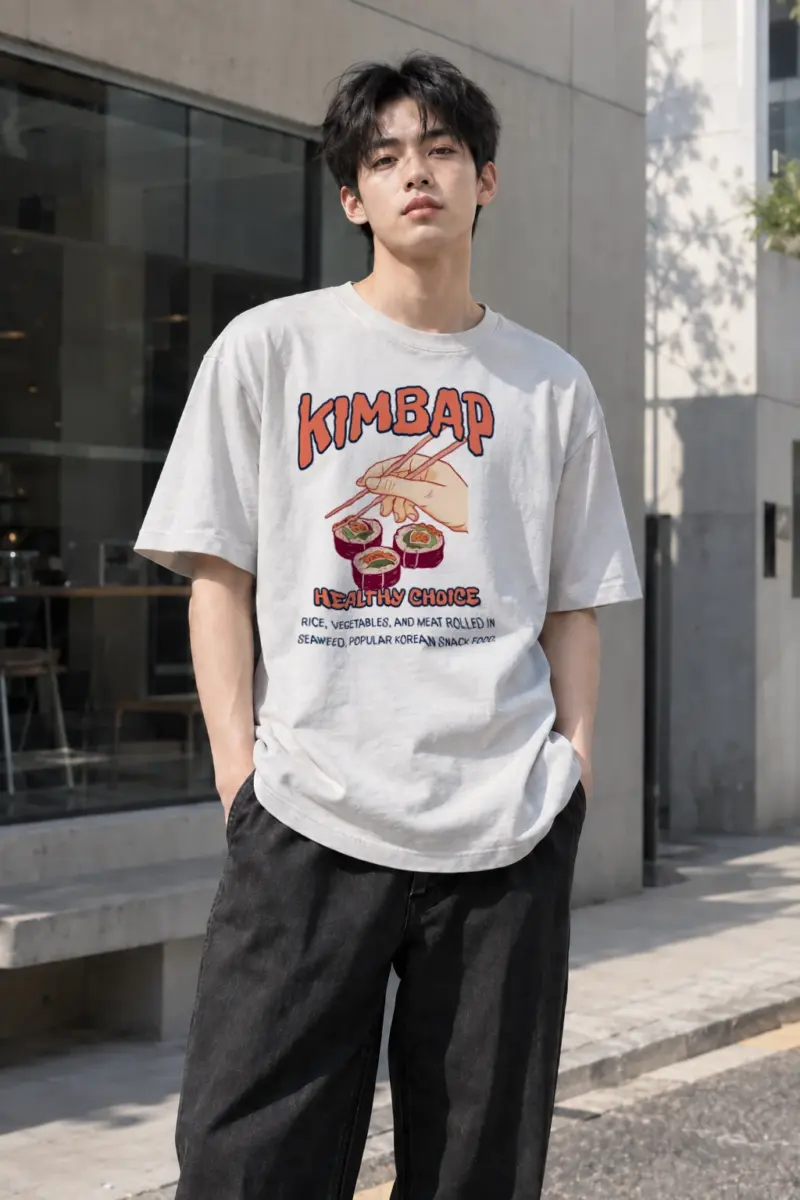 "Kimbap Healthy Choice" Heavyweight Unisex Crewneck T-shirt | Gildan 5000