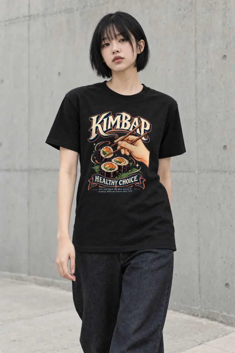 "Kimbap Healthy Choice" Heavyweight Unisex Crewneck T-shirt