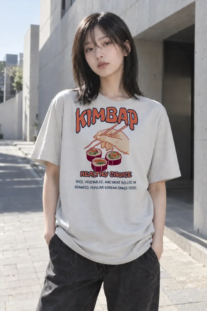 "Kimbap Healthy Choice" Heavyweight Unisex Crewneck T-shirt | Gildan 5000
