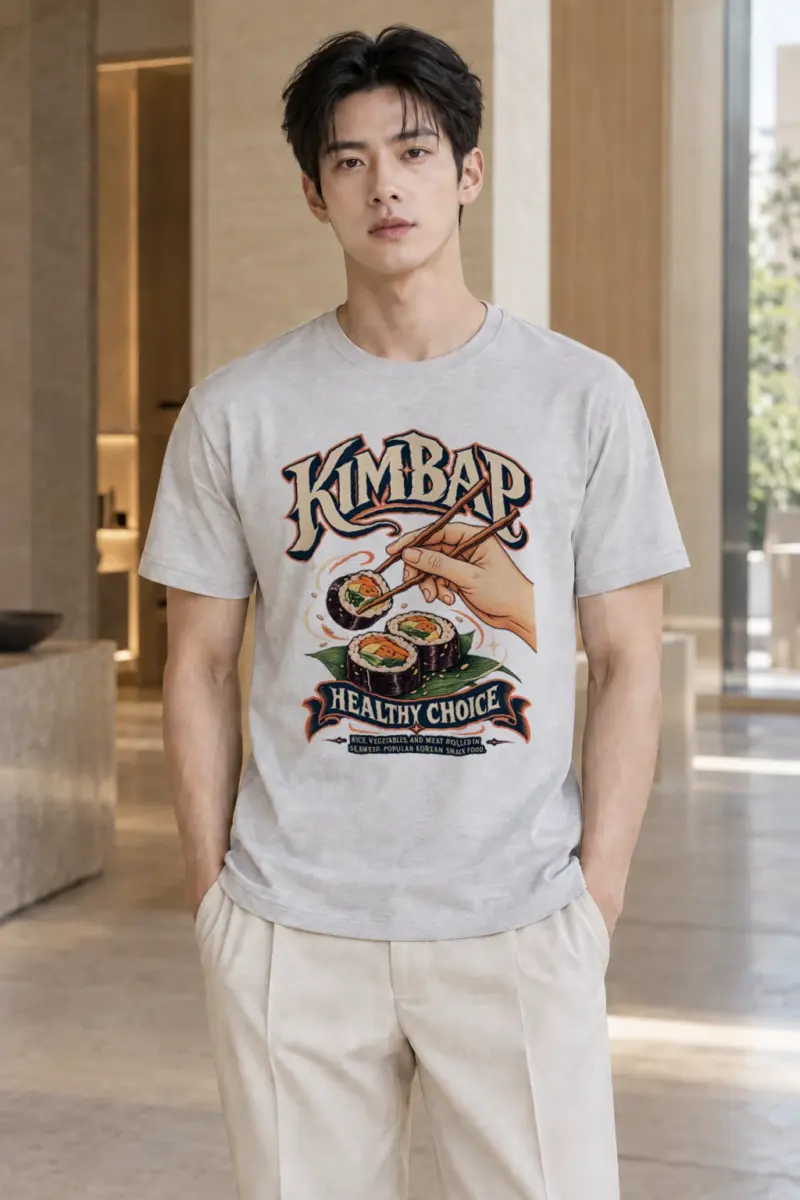 "Kimbap Healthy Choice" Heavyweight Unisex Crewneck T-shirt | Gildan 5000