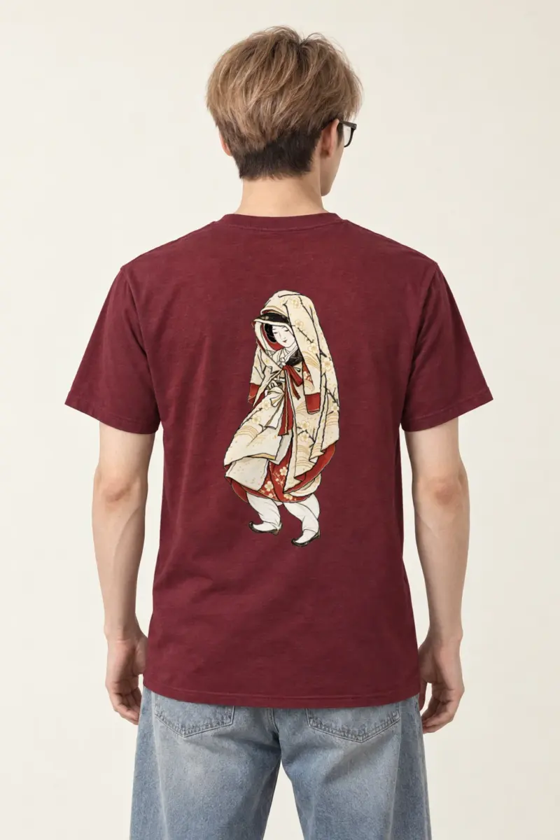 "Kimono Blossom Portrait" Heavyweight Unisex Crewneck T-shirt