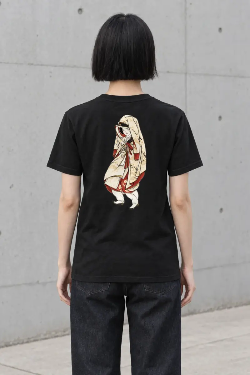 "Kimono Blossom Portrait" Heavyweight Unisex Crewneck T-shirt | Gildan 5000