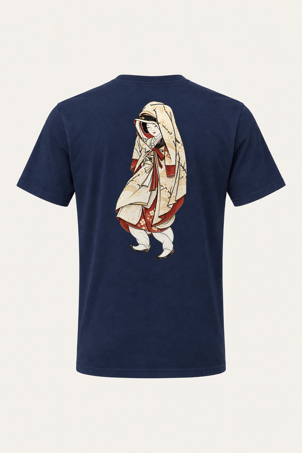 "Kimono Blossom Portrait" Heavyweight Unisex Crewneck T-shirt | Gildan 5000