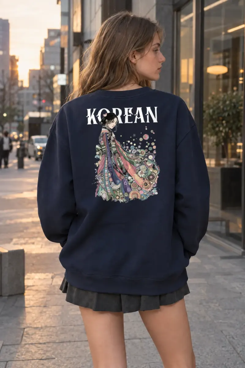 "Kimono Floral Reverie" Heavy Blend Unisex Crewneck Sweatshirt | Gildan 18000