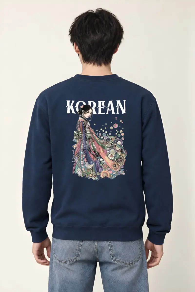 "Kimono Floral Reverie" Heavy Blend Unisex Crewneck Sweatshirt