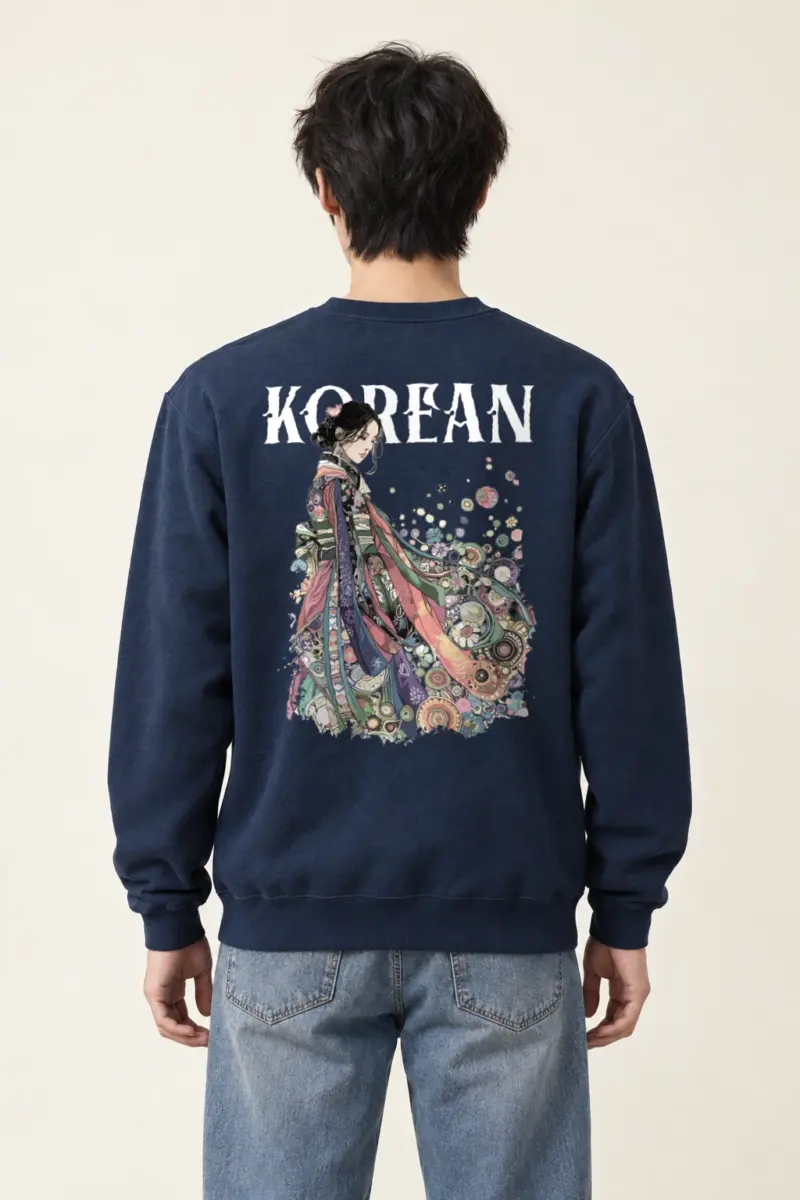 "Kimono Floral Reverie" Heavy Blend Unisex Crewneck Sweatshirt | Gildan 18000
