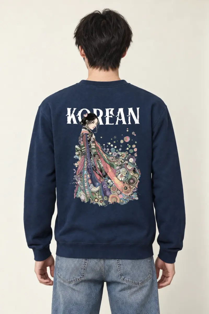 "Kimono Floral Reverie" Heavy Blend Unisex Crewneck Sweatshirt