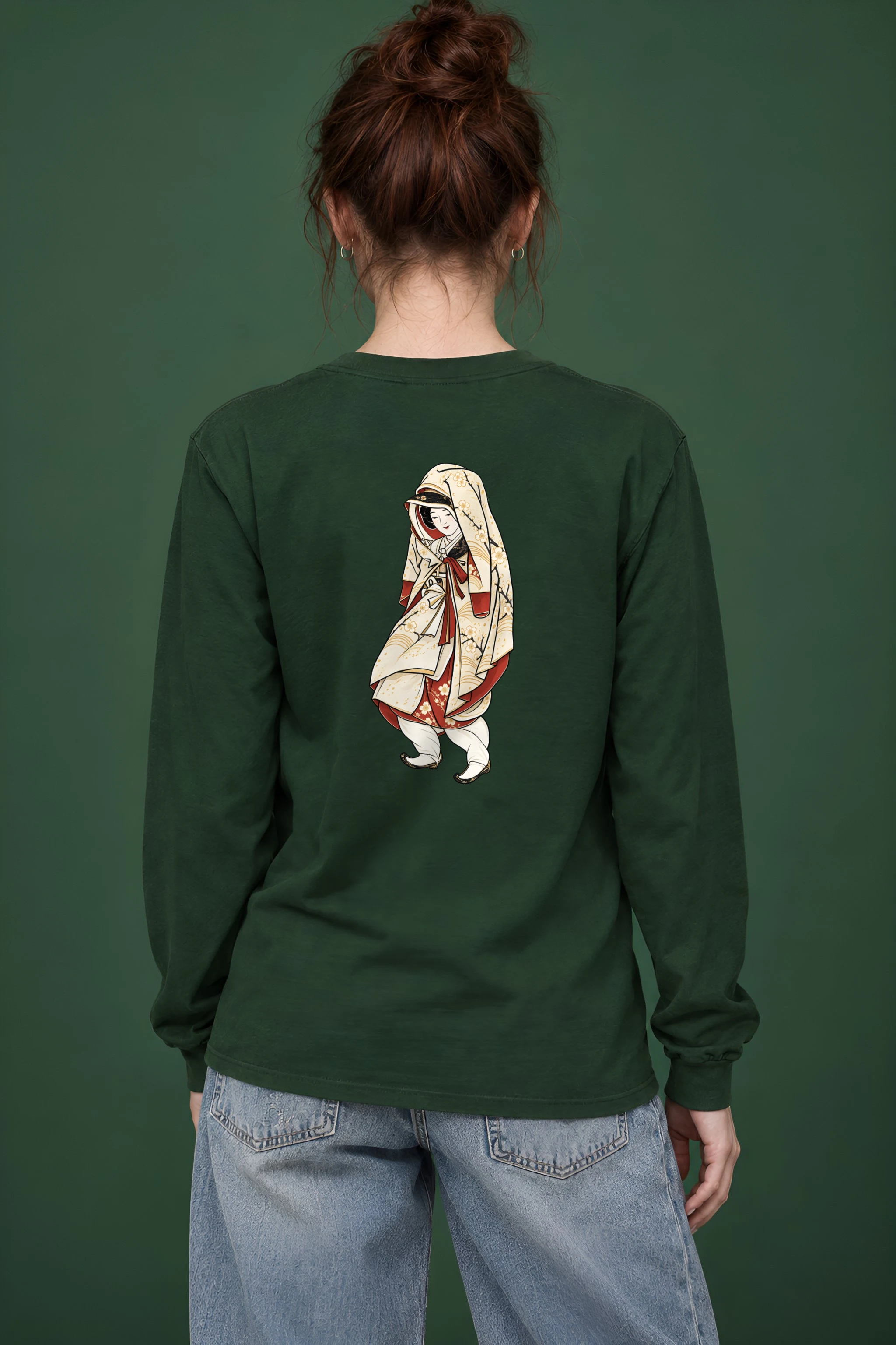 "Kimono Line Portrait" Unisex Longsleeve T-shirt