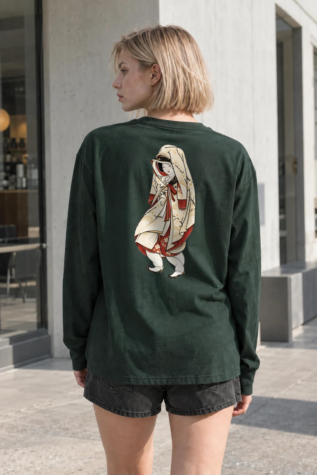 "Kimono Line Portrait" Unisex Longsleeve T-shirt | Gildan 2400