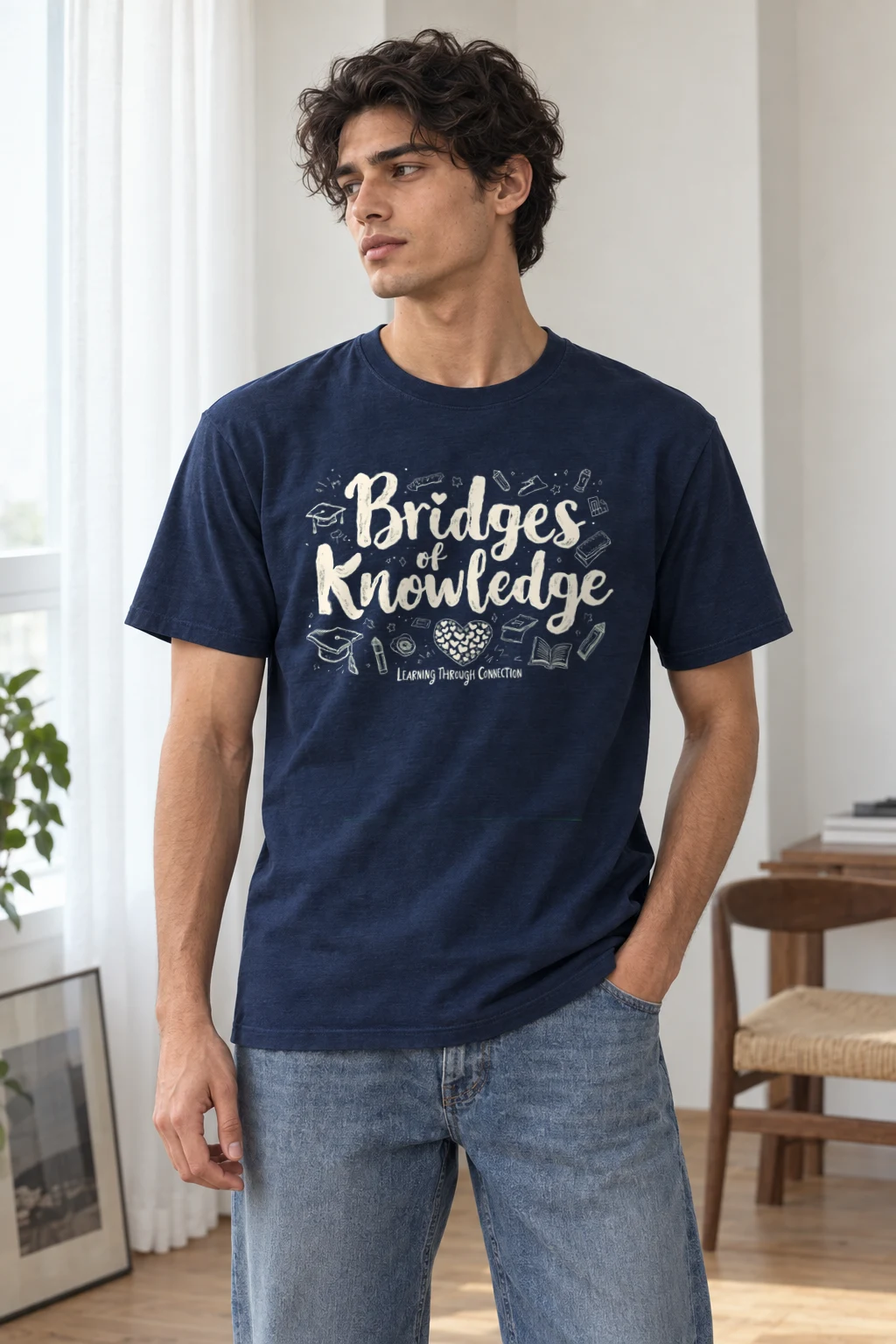 "Kindness Knowledge" Heavyweight Unisex Crewneck T-shirt | Gildan 5000