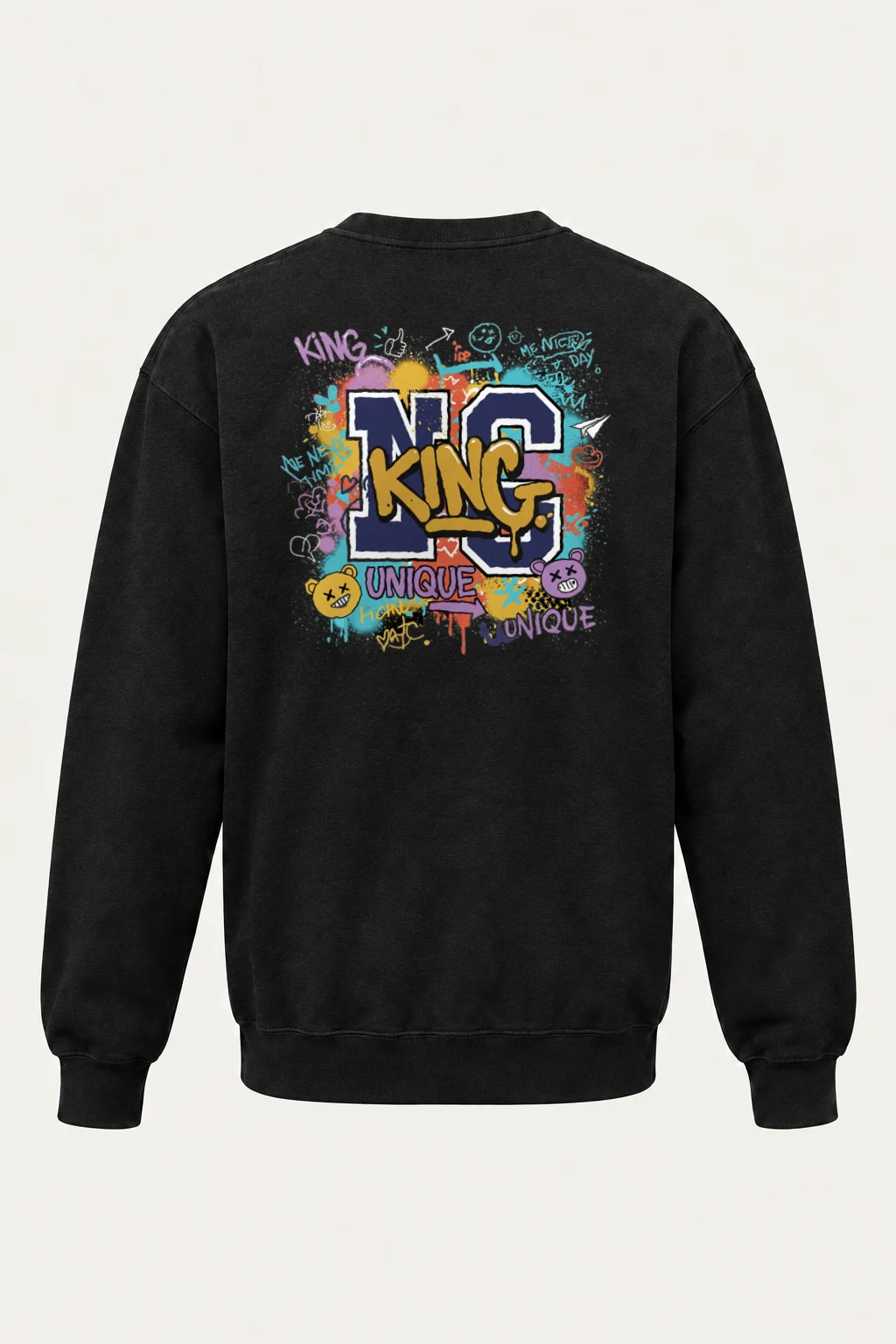 "King Graffiti Collage" Heavy Blend Unisex Crewneck Sweatshirt | Gildan 18000