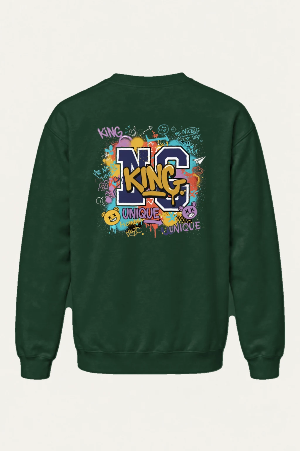 "King Graffiti Collage" Heavy Blend Unisex Crewneck Sweatshirt | Gildan 18000