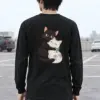 "Kitten Hug Blue Bow" Unisex Longsleeve T-shirt