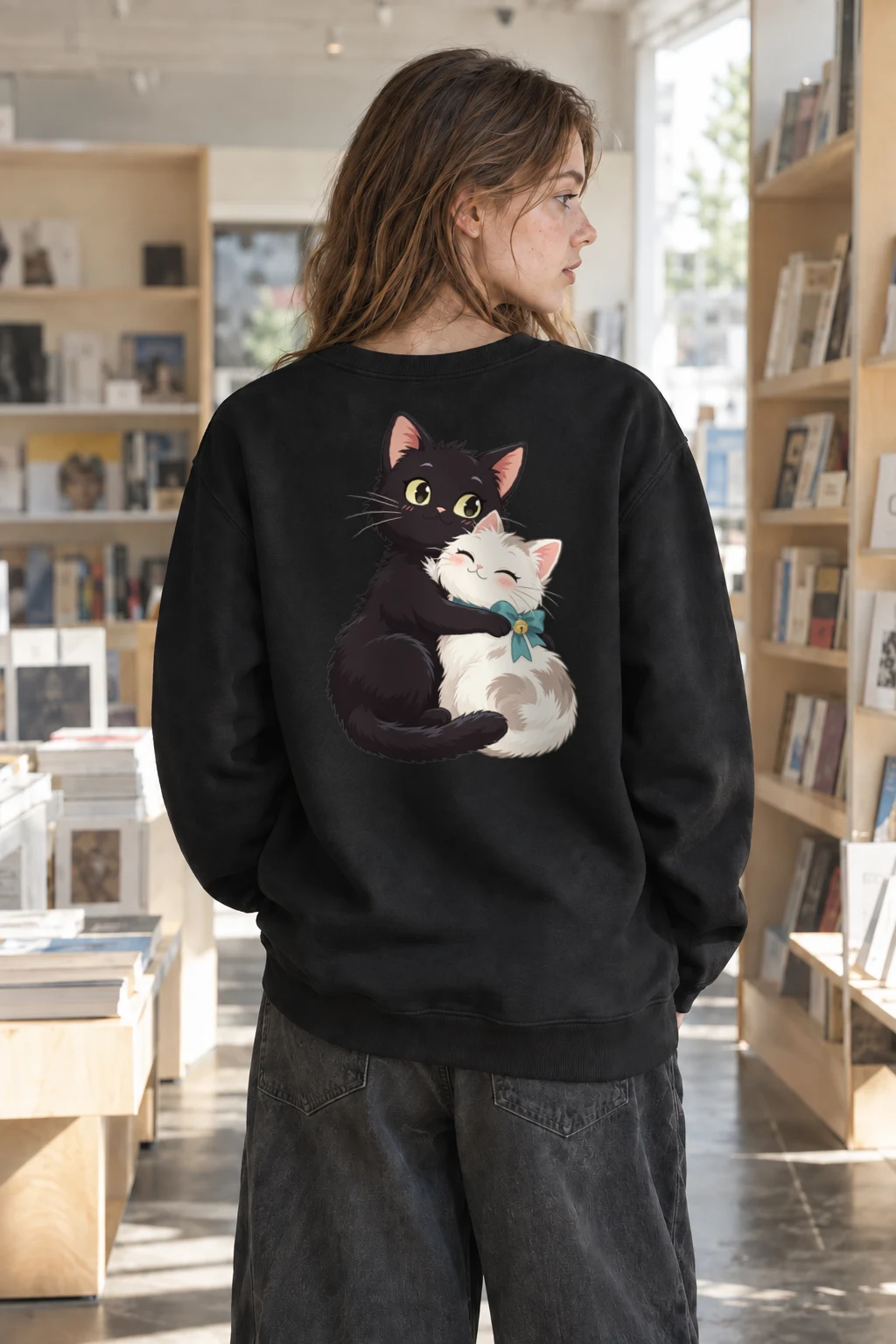 "Kitten Hug" Heavy Blend Unisex Crewneck Sweatshirt | Gildan 18000