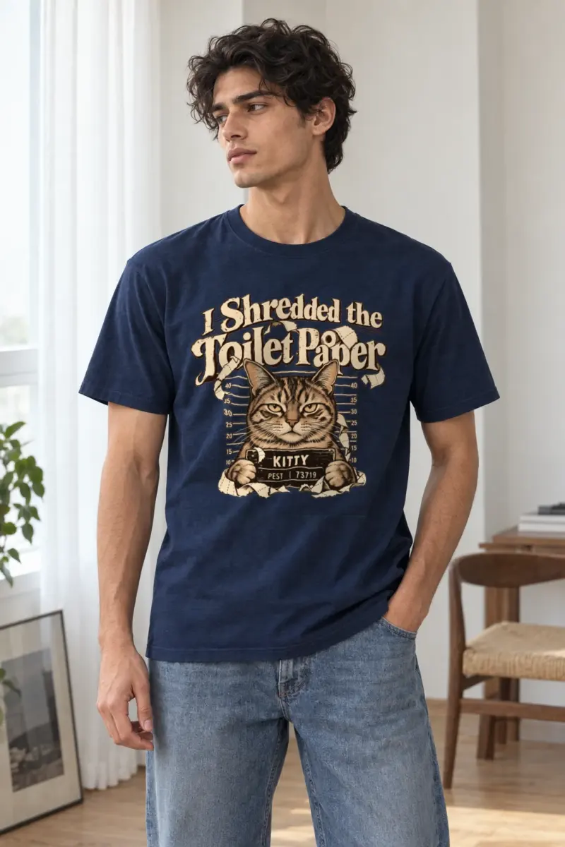 "Kitty Pest Mugshot" Heavyweight Unisex Crewneck T-shirt | Gildan 5000