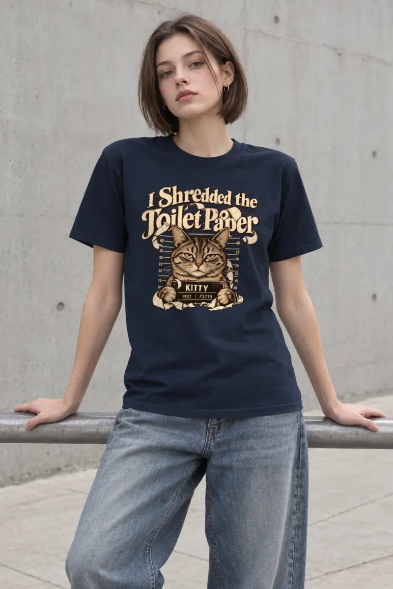 "Kitty Pest Mugshot" Heavyweight Unisex Crewneck T-shirt