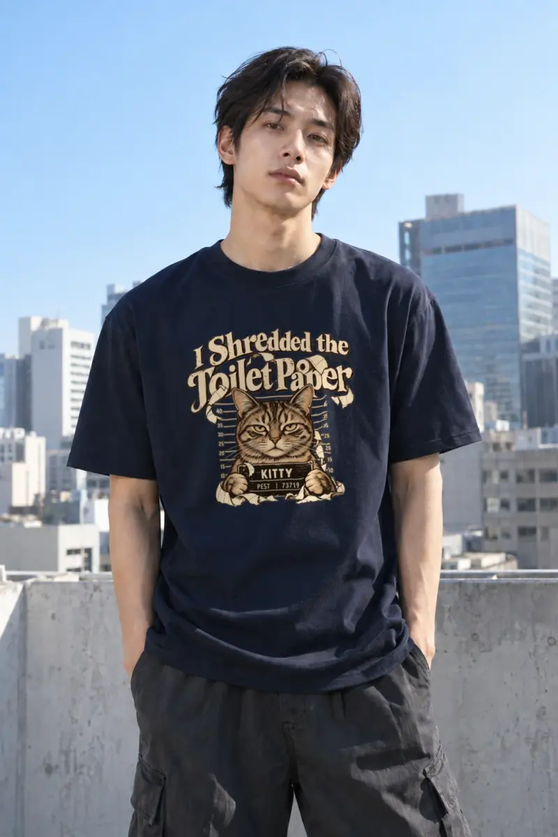"Kitty Pest Mugshot" Heavyweight Unisex Crewneck T-shirt | Gildan 5000