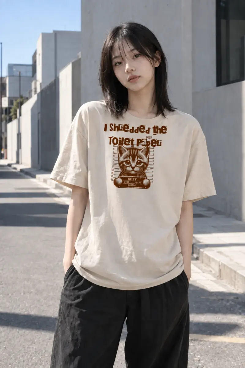 “Kitty Pest Mugshot” Heavyweight Unisex Crewneck T-shirt | Gildan 5000
