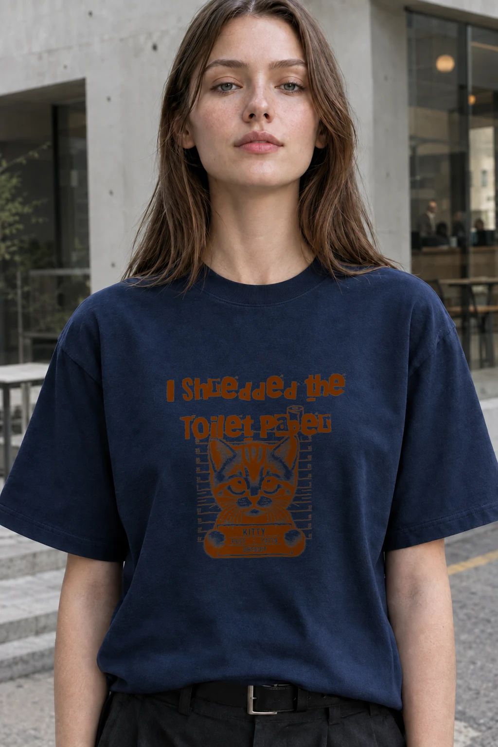 "Kitty Pest Mugshot" Heavyweight Unisex Crewneck T-shirt | Gildan 5000