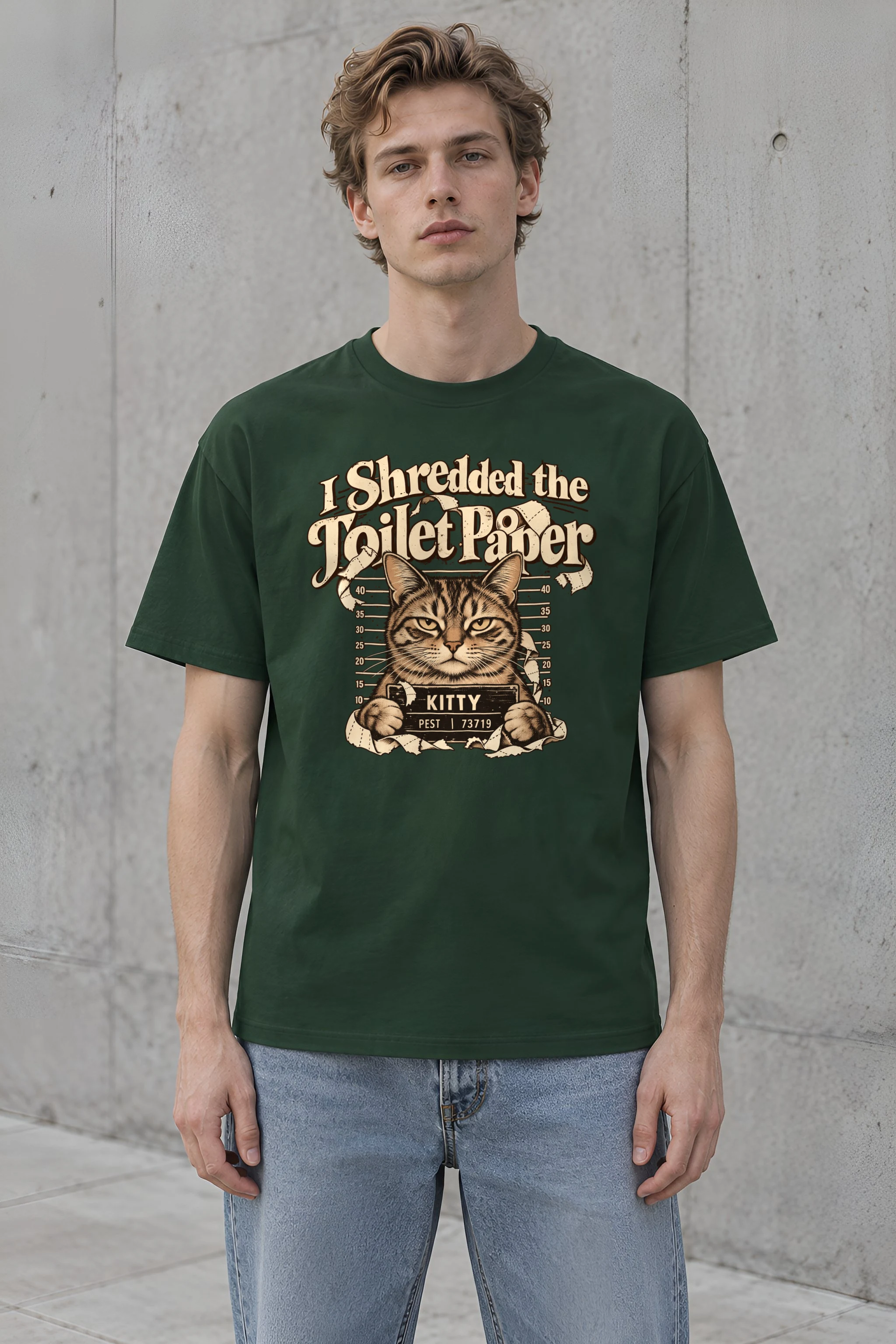 "Kitty Pest Mugshot" Heavyweight Unisex Crewneck T-shirt