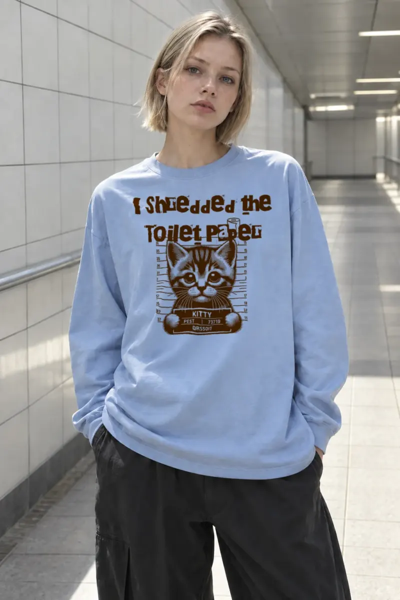 “Kitty Pest Mugshot” Unisex Longsleeve T-shirt | Gildan 2400