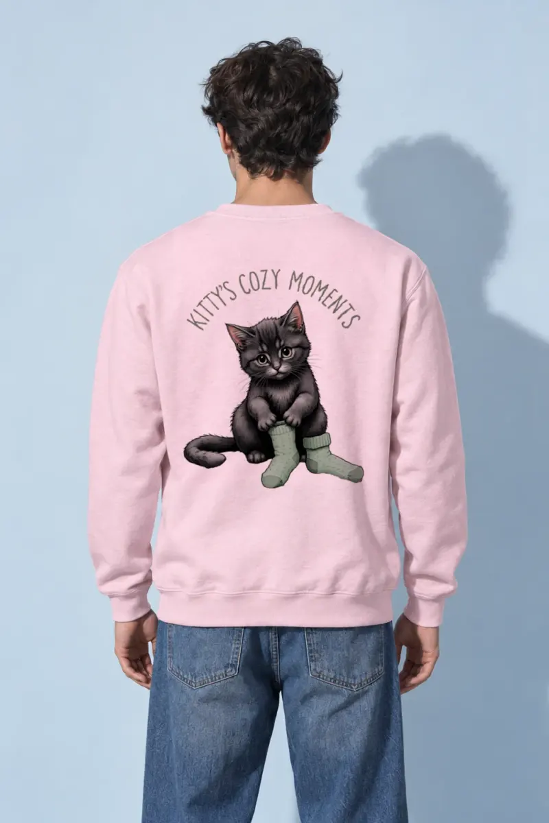 "Kitty's Cozy Moments" Heavy Blend Unisex Crewneck Sweatshirt | Gildan 18000